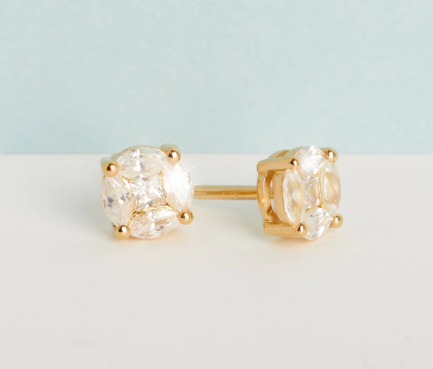 Round Diamond Illusion Studs