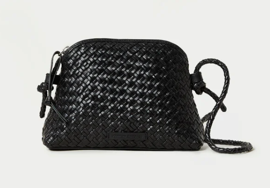 Marybeth Black Mini Woven Crossbody