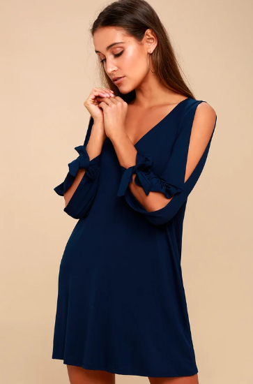 Navy Blue Shift Dress